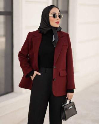 تصویر  کت زنانه یقه انگلیسی